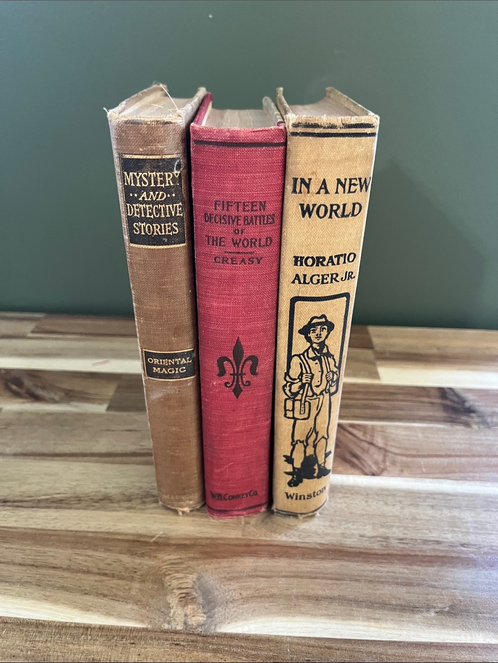 Vintage Decorative Book Set - Brown, Red, Tan